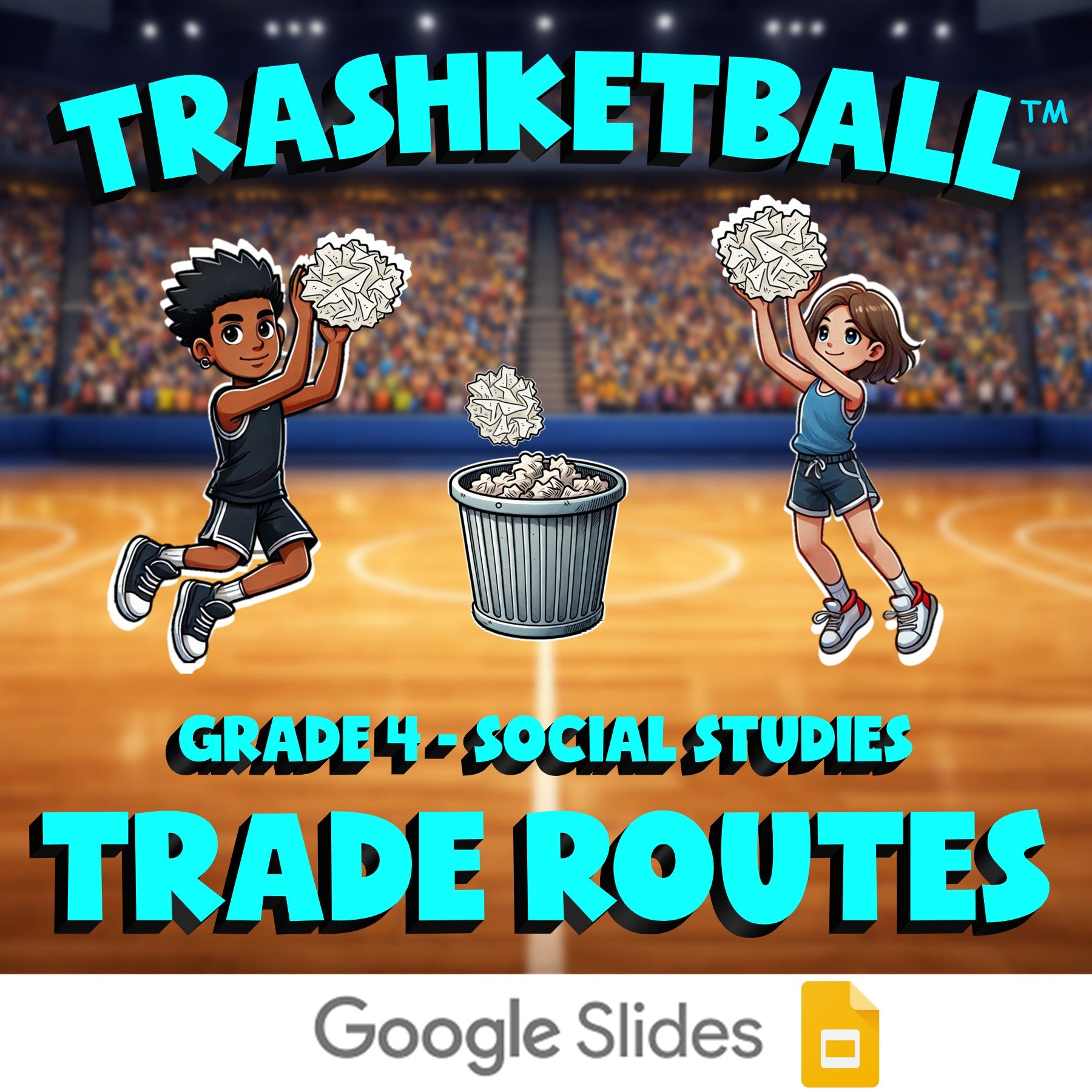 Trade Routes TRASHKETBALL Socials Game - No Prep Grade 4 Review Activity