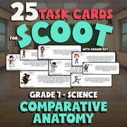 Comparative Anatomy SCOOT TASK CARDS Science Game - No Prep Grade 7 Review
