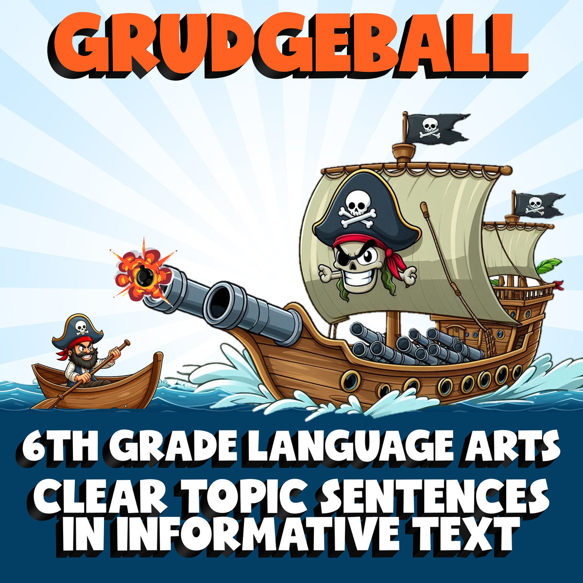 Clear Topic Sentences in Informative Text GRUDGEBALL ELA Game - No Prep Grade 6