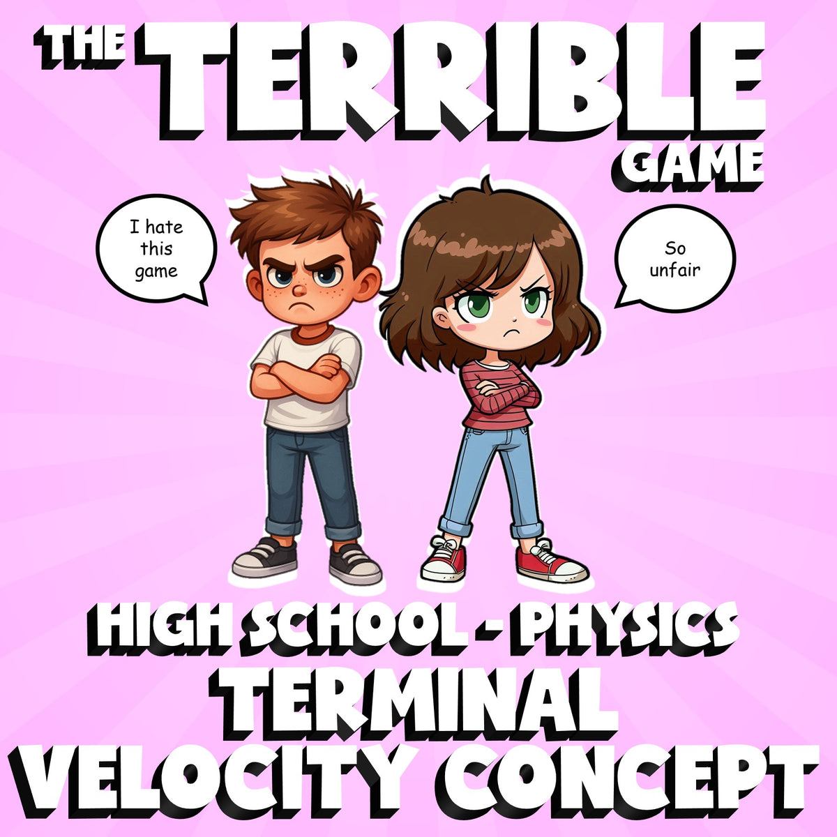 Terminal Velocity Concept THE TERRIBLE GAME - No Prep Physics Science Review
