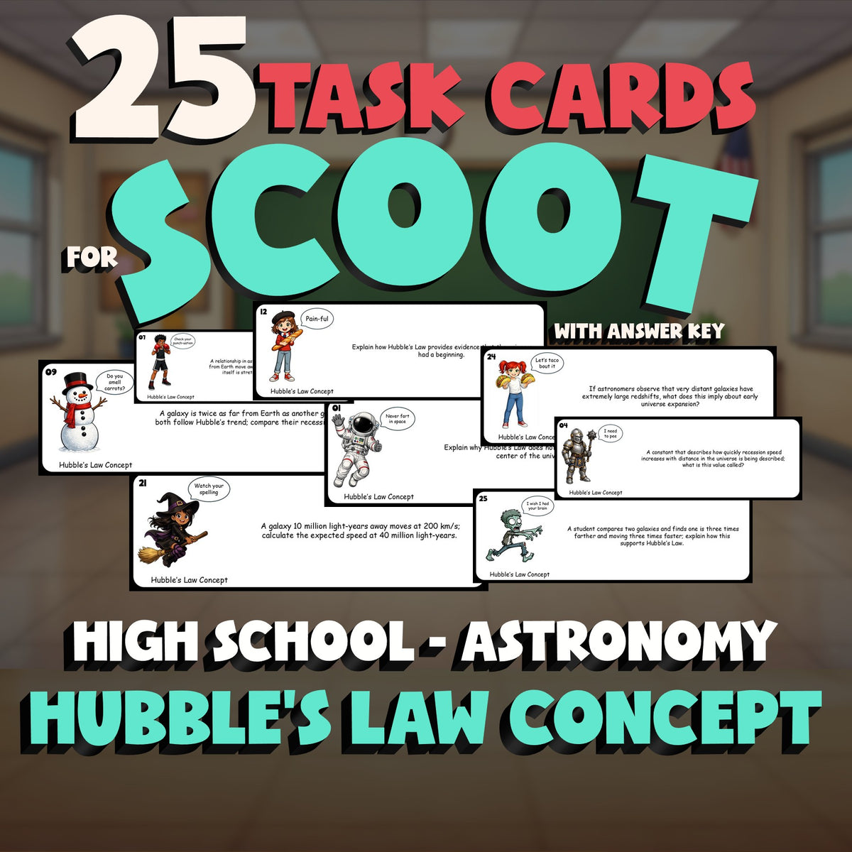 Hubble’s Law Concept SCOOT TASK CARDS Science Game - No Prep Astronomy Review