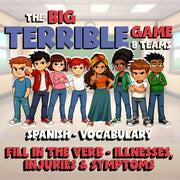 Fill In The Verb - Illnesses, Injuries & Symptoms BIG TERRIBLE GAME - Spanish