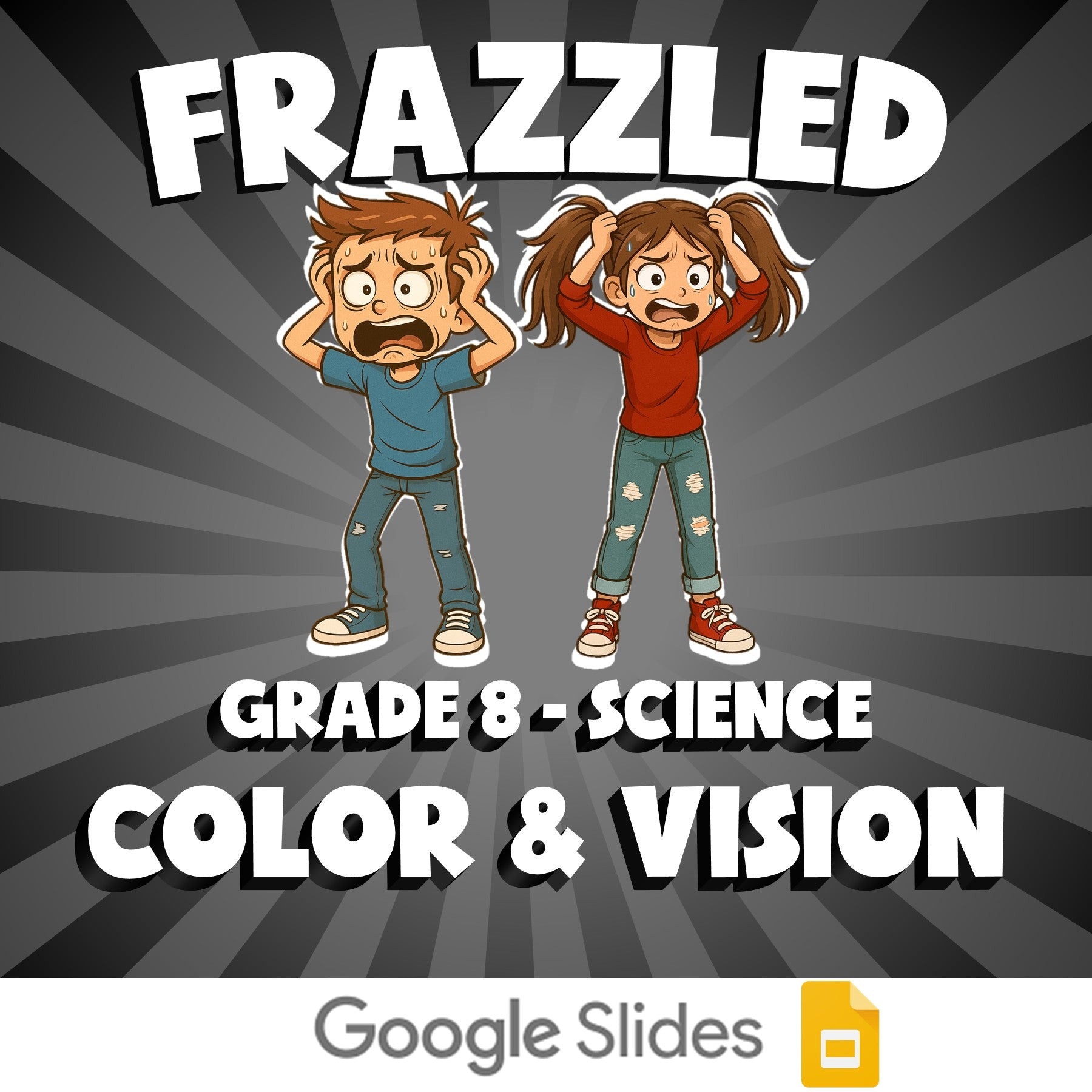 Color & Vision FRAZZLED Science Game - No Prep Grade 8 Review Activity