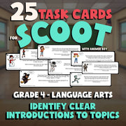 Identify Clear Introductions to Topics SCOOT TASK CARDS ELA Game - Grade 4