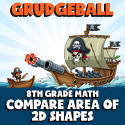 Compare Area of 2D Shapes GRUDGEBALL Math Game - No Prep Grade 8 Review Activity