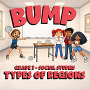 Types of Regions BUMP Socials Game - No Prep Grade 3 Review Activity