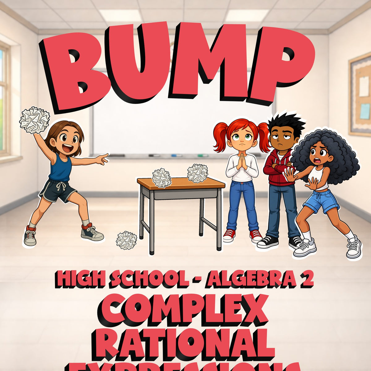 Complex Rational Expressions BUMP Math Game - No Prep Algebra 2 Review Activity