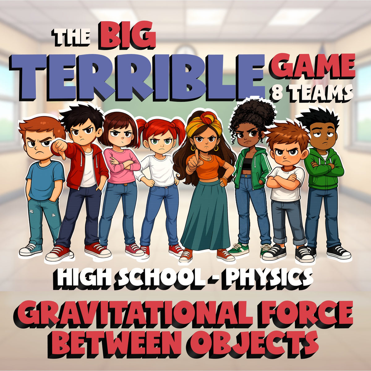 Gravitational Force Between Objects BIG TERRIBLE GAME - Physics Science Review
