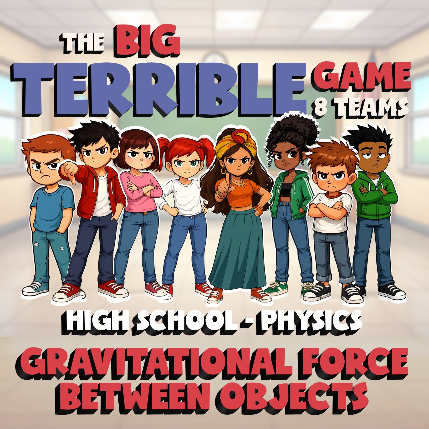 Gravitational Force Between Objects BIG TERRIBLE GAME - Physics Science Review