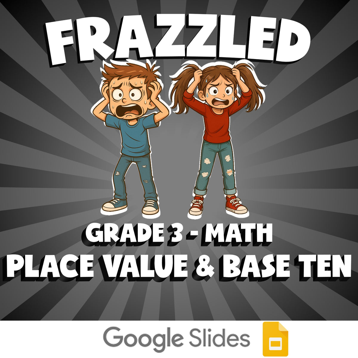 Place Value & Base Ten FRAZZLED Math Game - No Prep Grade 3 Review Activity