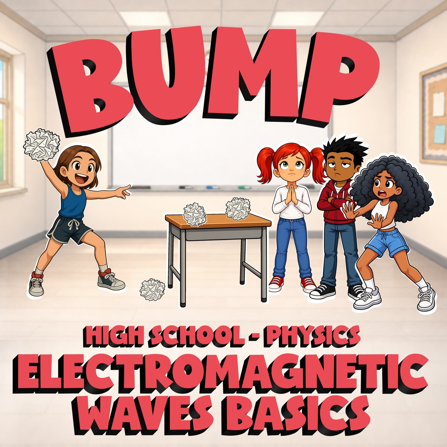 Electromagnetic Waves Basics BUMP Science Game - No Prep Physics Review Activity