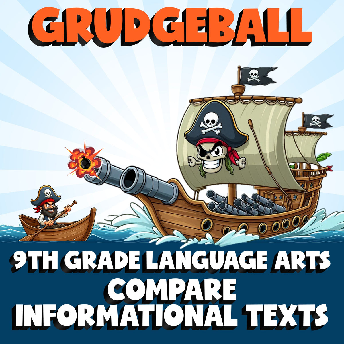 Compare Informational Texts GRUDGEBALL ELA Game - No Prep Grade 9 Review