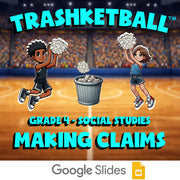 Making Claims TRASHKETBALL Socials Game - No Prep Grade 4 Review Activity