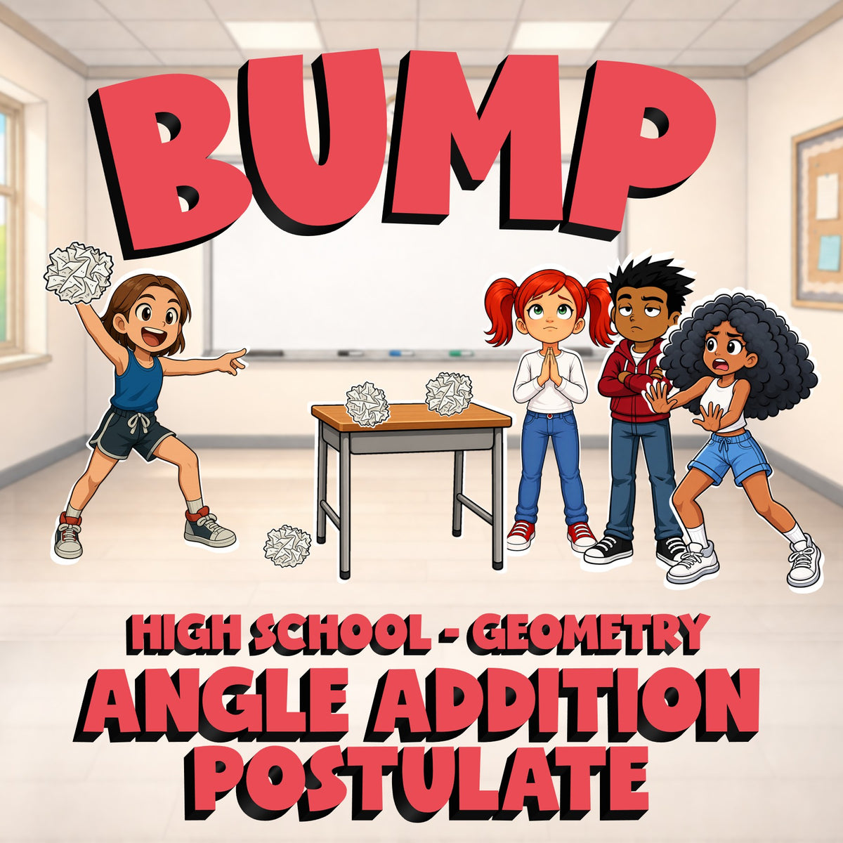 Angle Addition Postulate BUMP Math Game - No Prep Geometry Review Activity