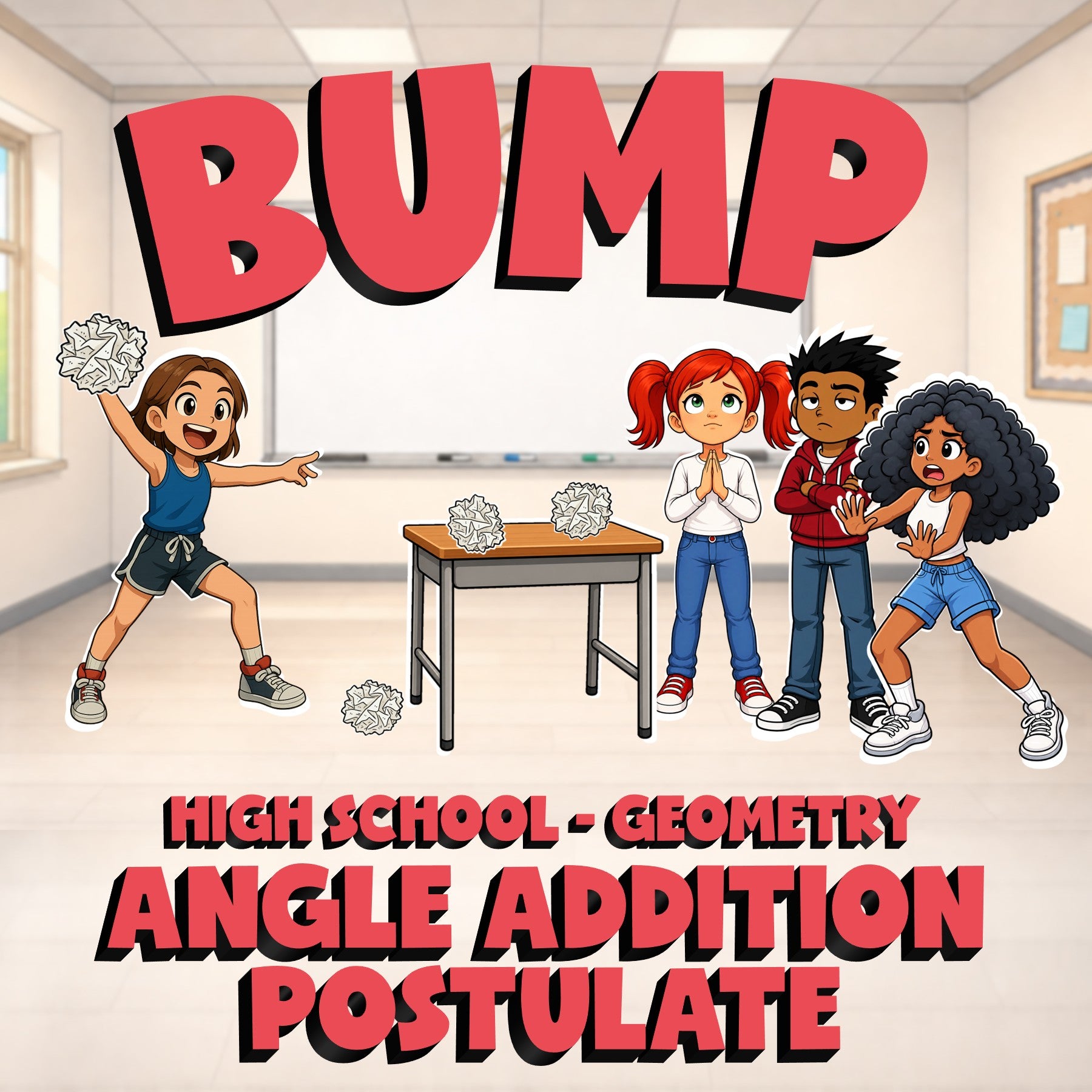 Angle Addition Postulate BUMP Math Game - No Prep Geometry Review Activity