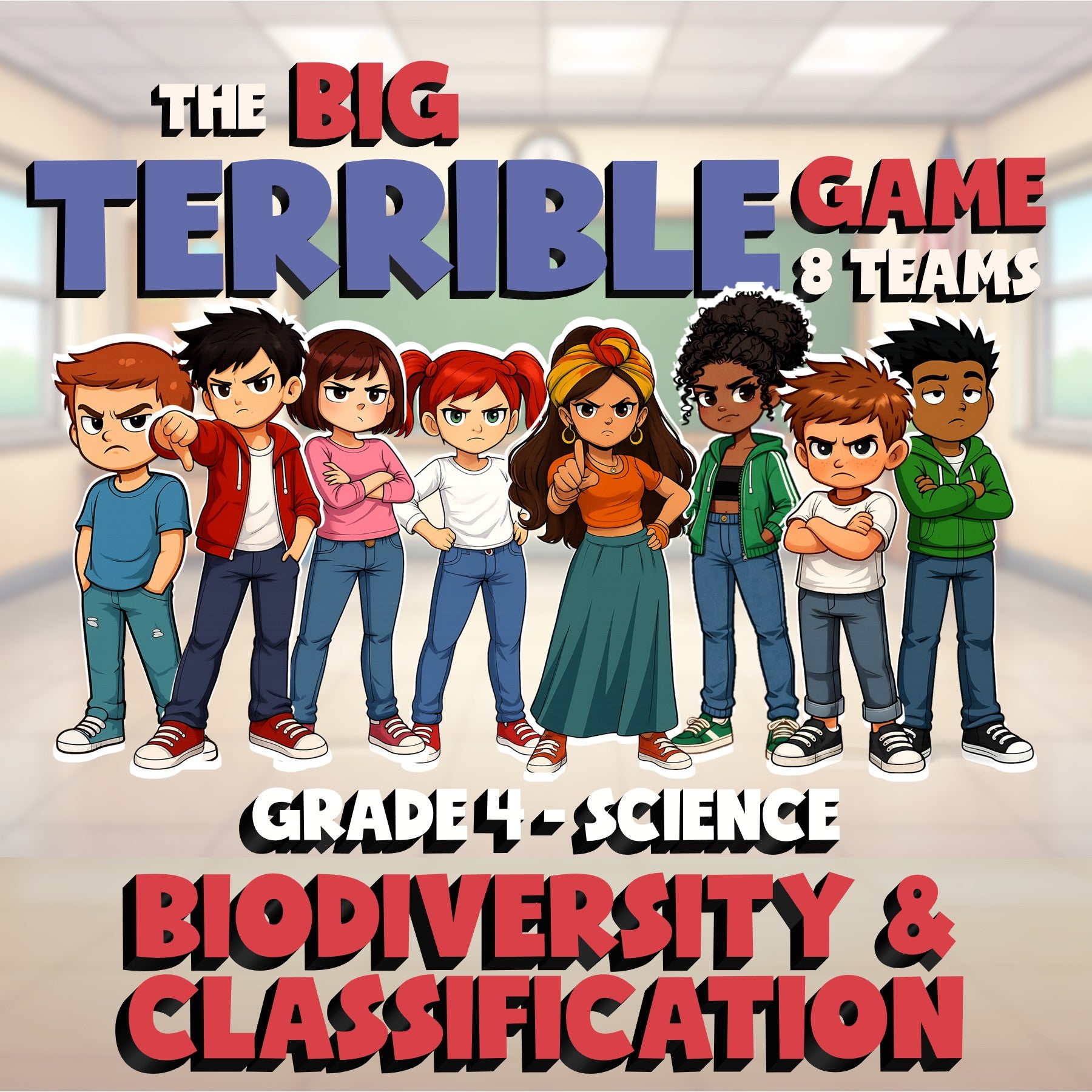 Biodiversity & Classification BIG TERRIBLE GAME - No Prep Grade 4 Science Review