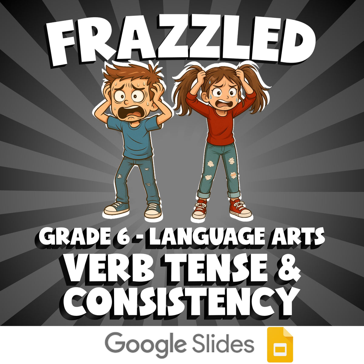 Verb Tense & Consistency FRAZZLED ELA Game - No Prep Grade 6 Review Activity