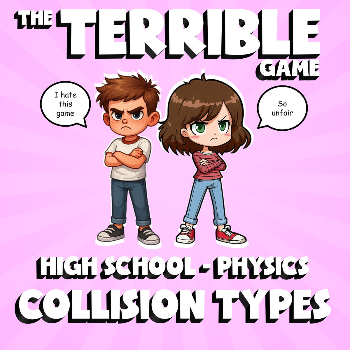 Collision Types THE TERRIBLE GAME - No Prep Physics Science Review Activity