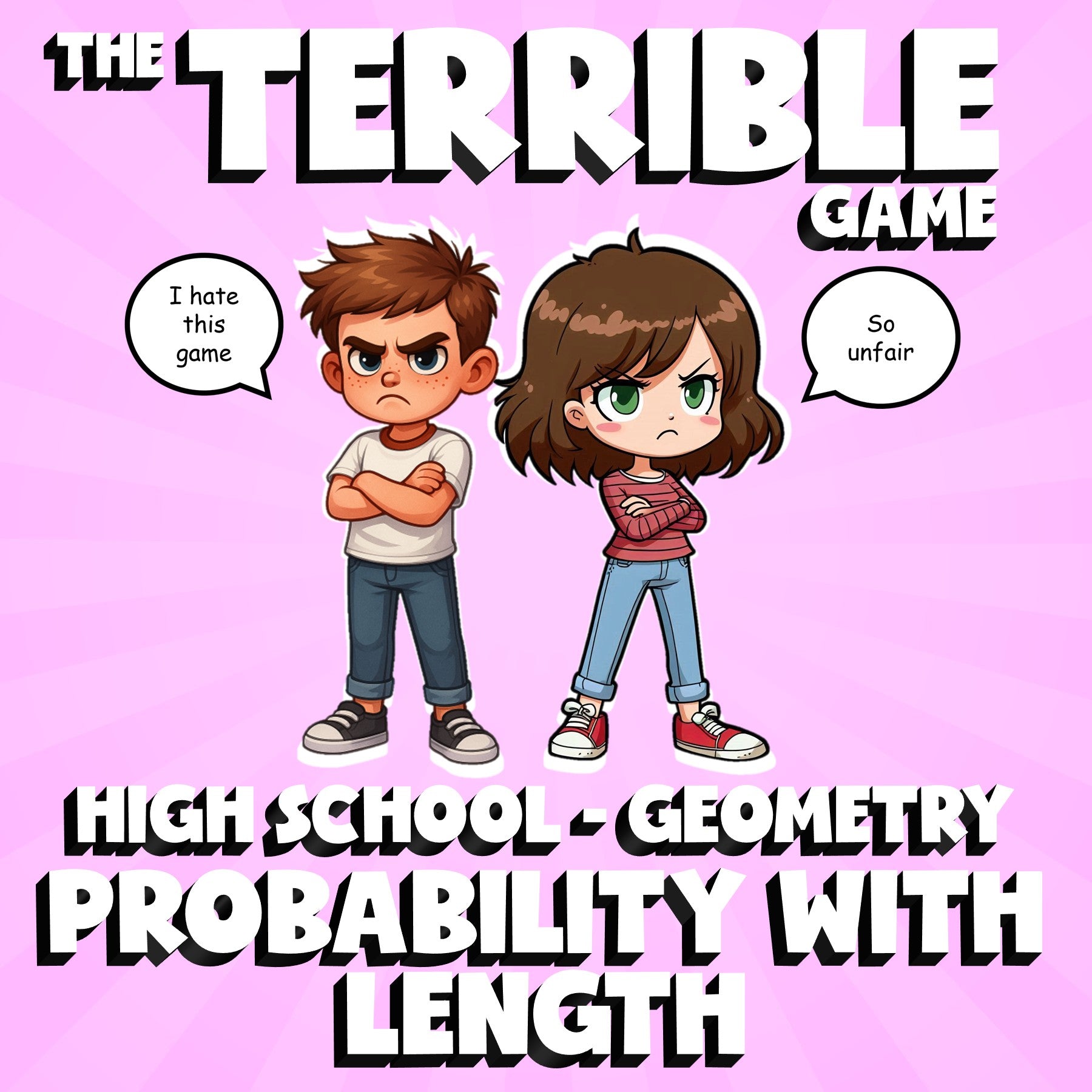 Probability with Length THE TERRIBLE GAME - No Prep Geometry Math Review