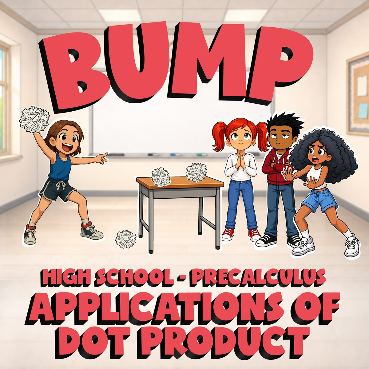 Applications of Dot Product BUMP Math Game - No Prep PreCalculus Review Activity