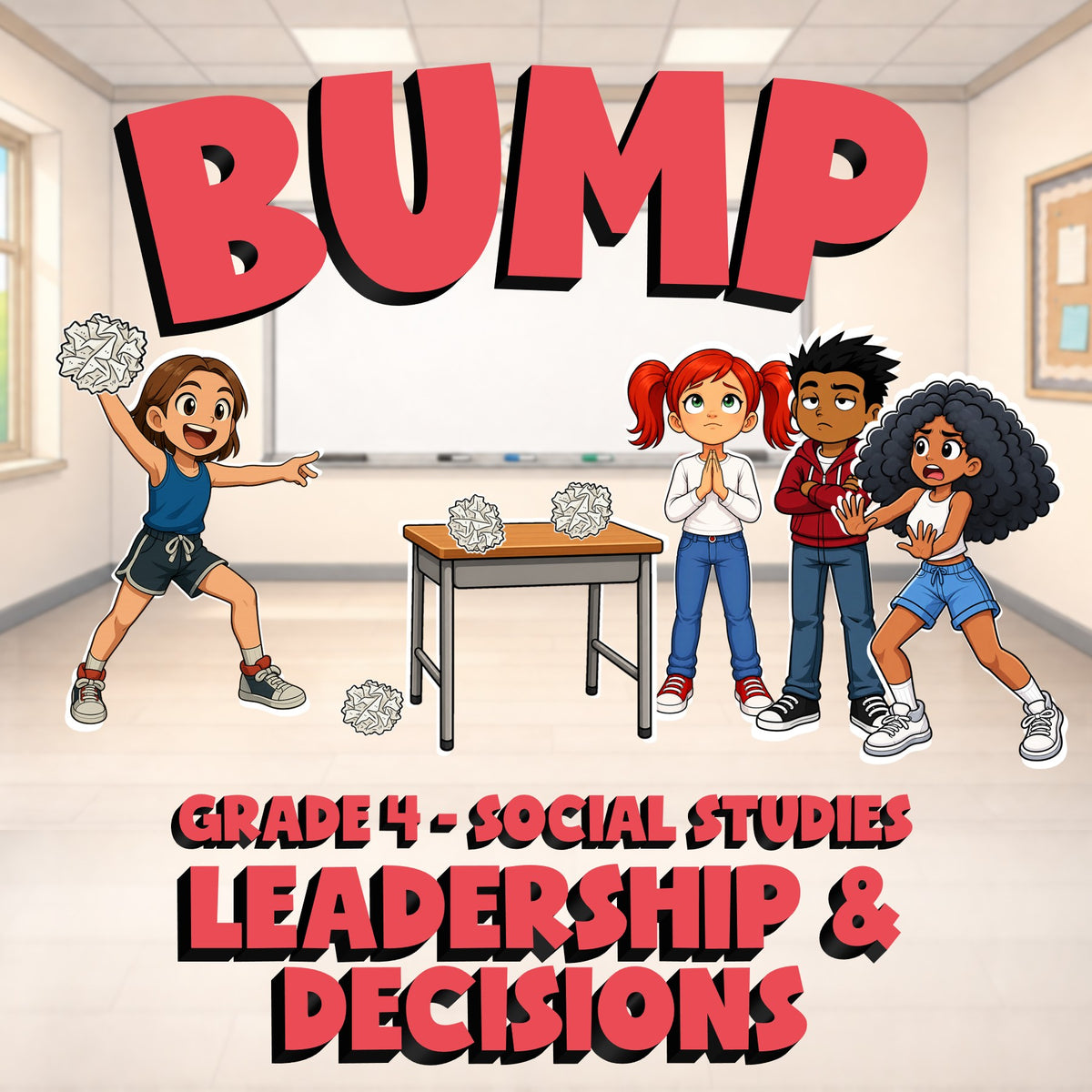 Leadership & Decisions BUMP Socials Game - No Prep Grade 4 Review Activity