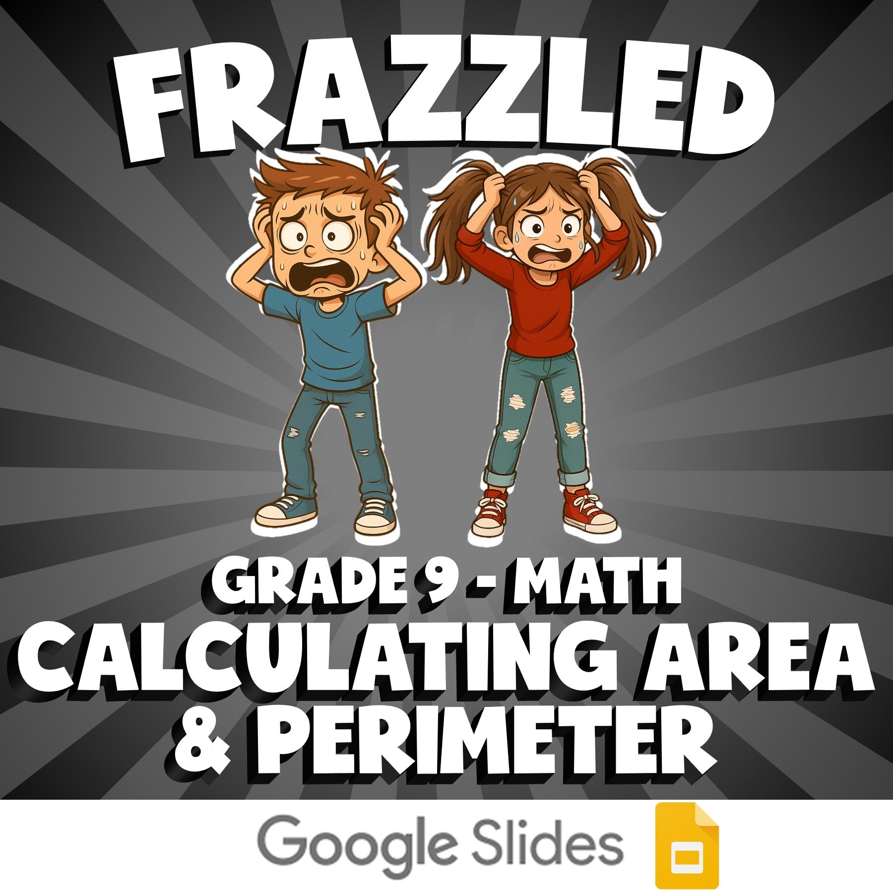 Calculating Area & Perimeter FRAZZLED Math Game - No Prep Grade 9 Review