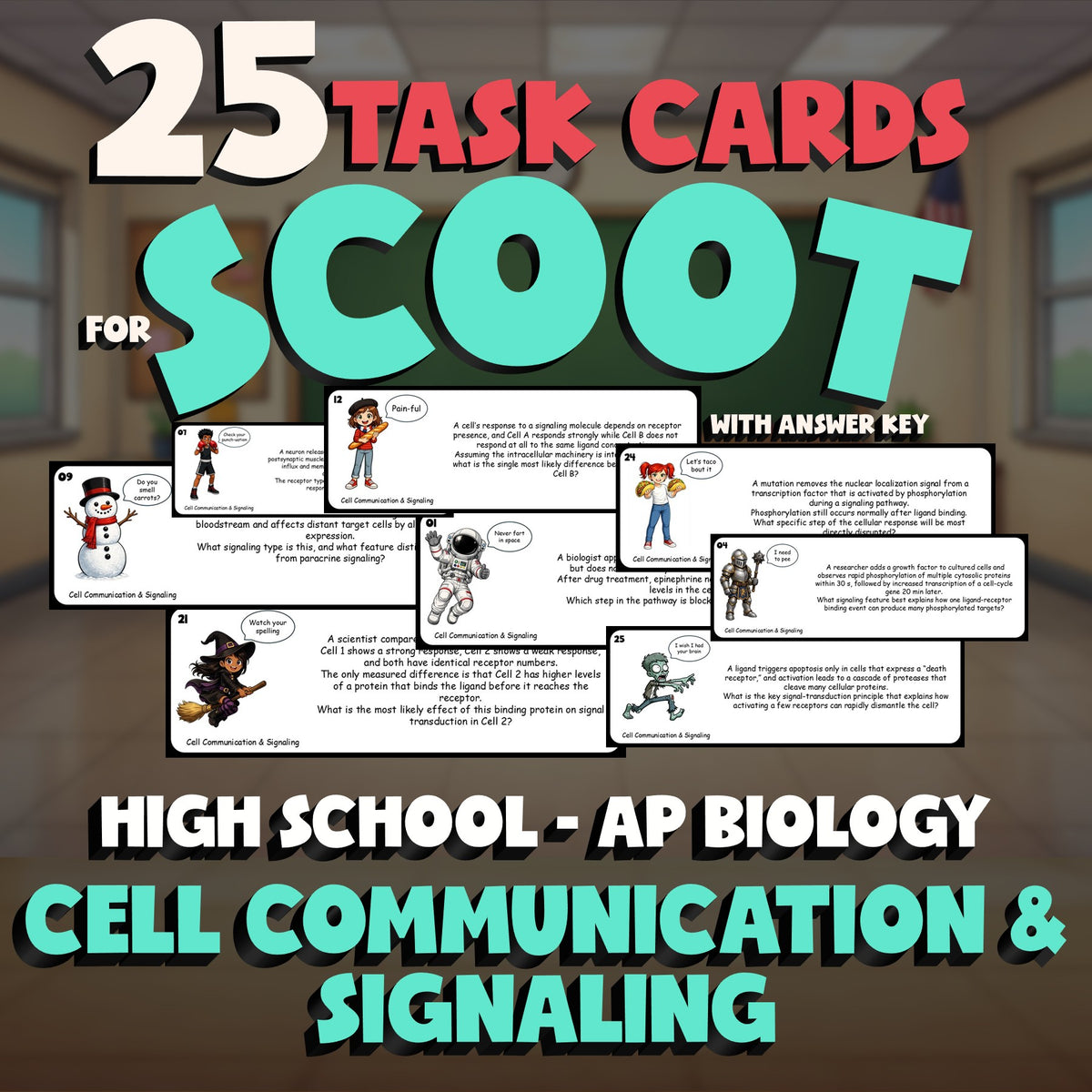 Cell Communication & Signaling SCOOT TASK CARDS Science Game - AP Biology