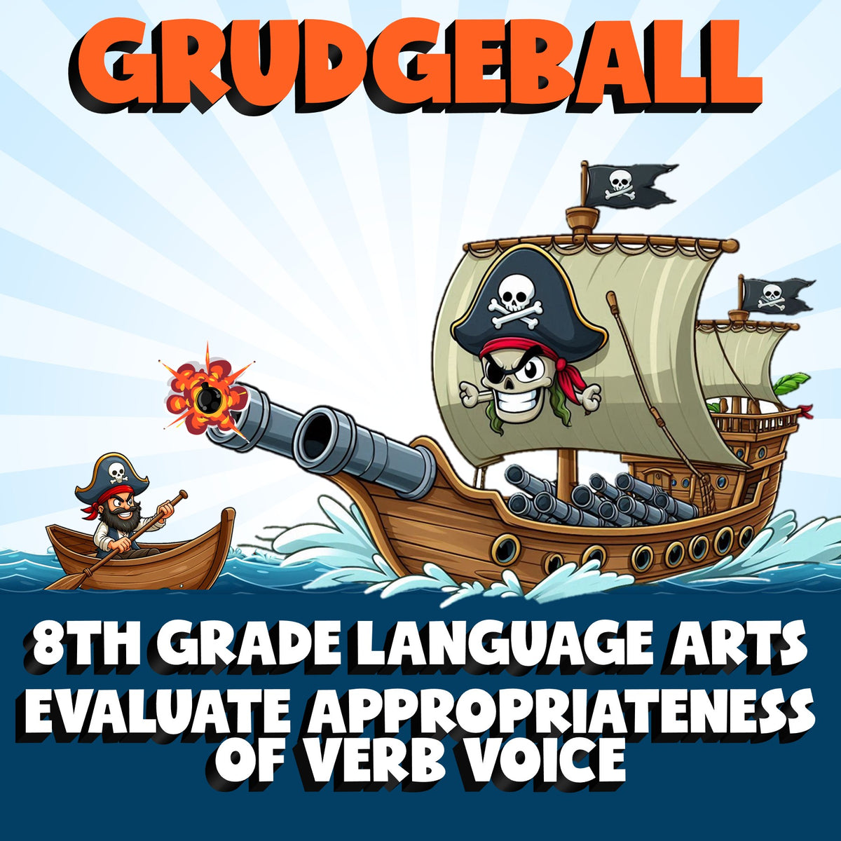 Evaluate Appropriateness of Verb Voice GRUDGEBALL ELA Game - No Prep Grade 8