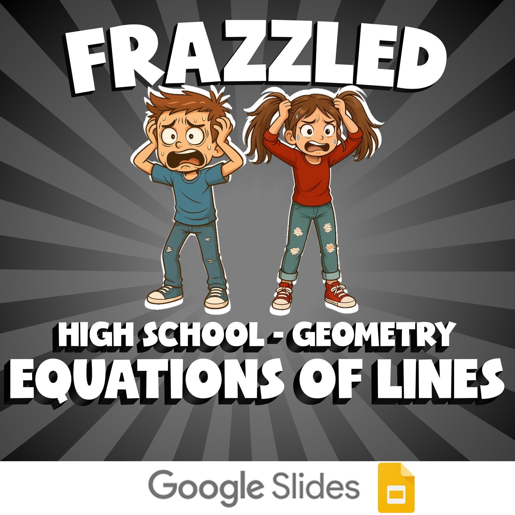 Equations of Lines FRAZZLED Math Game - No Prep Geometry Review Activity
