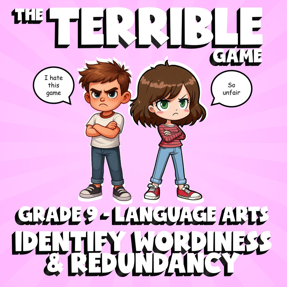 Identify Wordiness & Redundancy THE TERRIBLE GAME - No Prep Grade 9 ELA Review