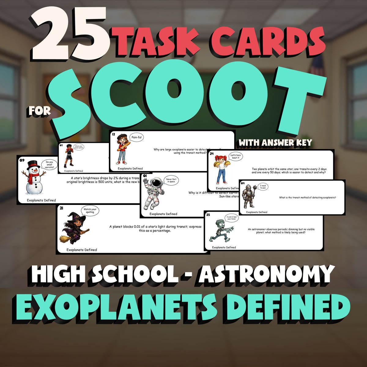 Exoplanets Defined SCOOT TASK CARDS Science Game - No Prep Astronomy Review
