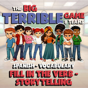 Fill In The Verb - Storytelling BIG TERRIBLE GAME - No Prep Spanish Exercise