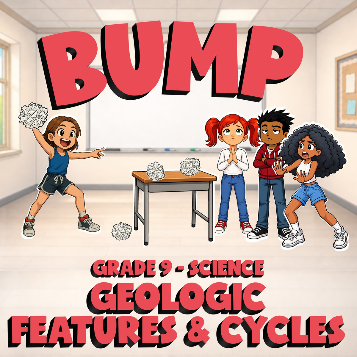 Geologic Features & Cycles BUMP Science Game - No Prep Grade 9 Review Activity