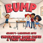 Understand Word Parts & Their Meanings BUMP ELA Game - No Prep Grade 4 Review
