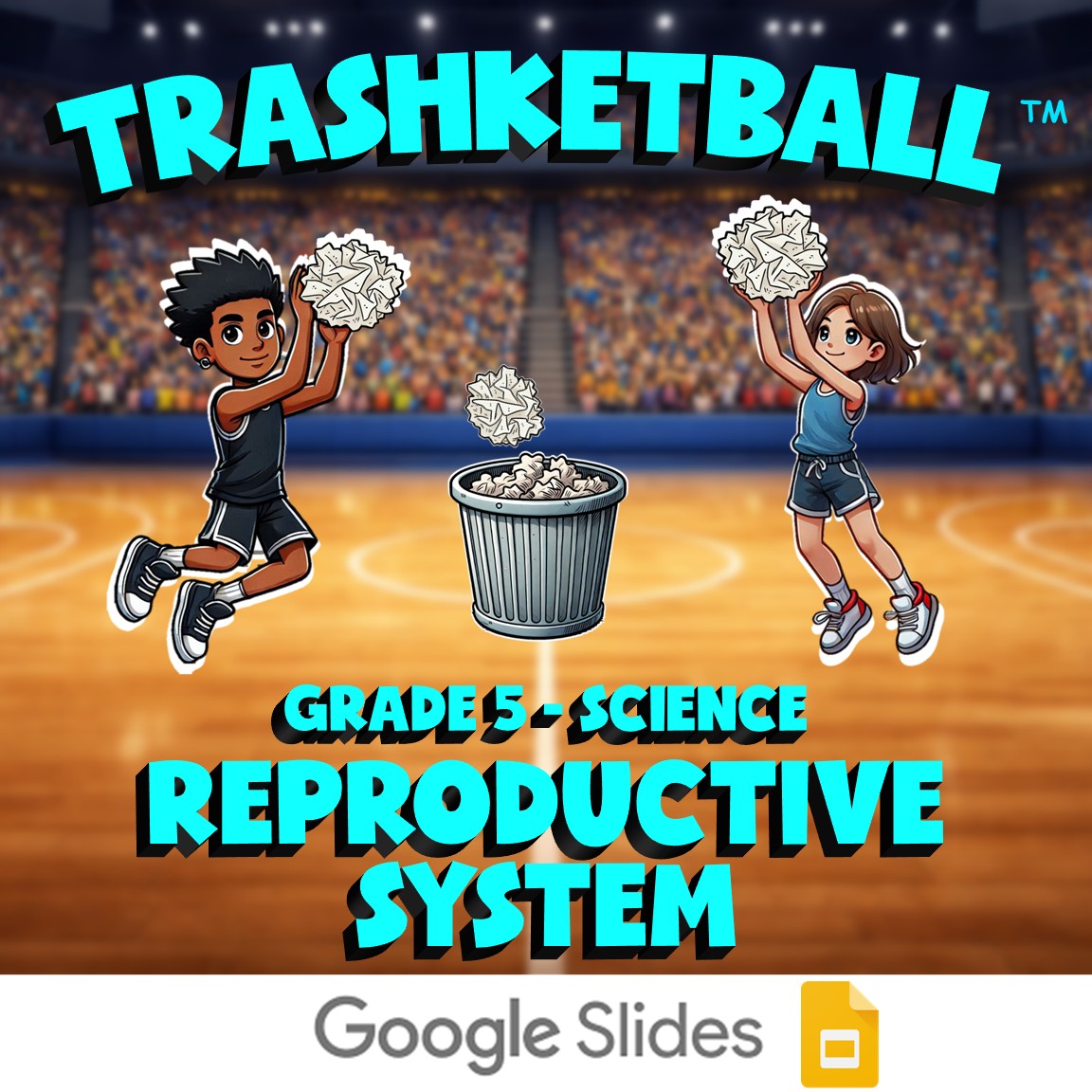 Reproductive System TRASHKETBALL Science Game - No Prep Grade 5 Review Activity