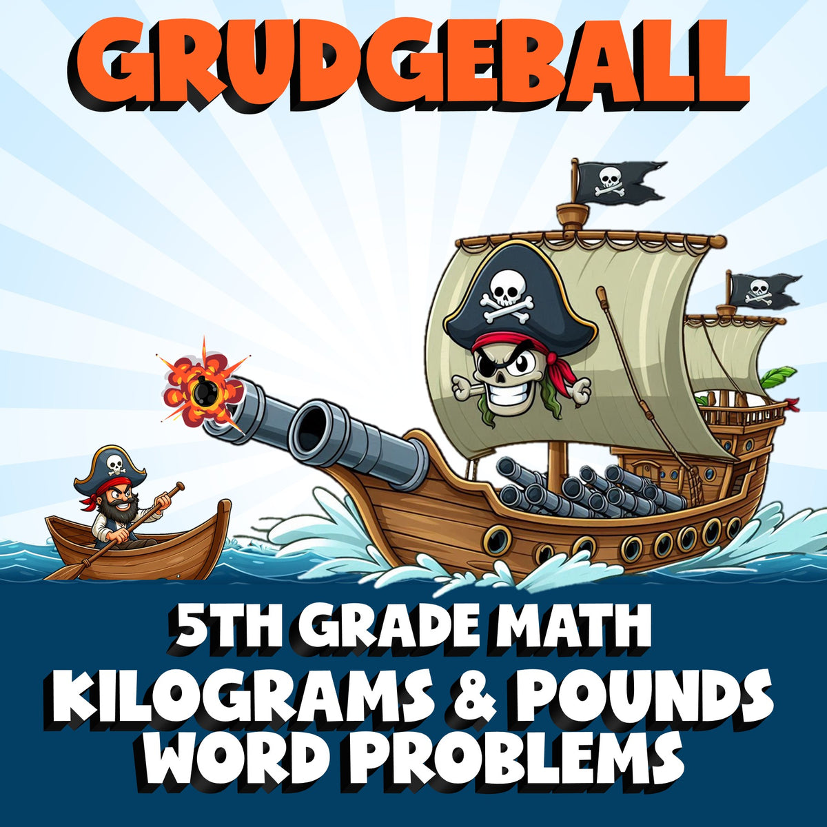 Kilograms & Pounds Word Problems GRUDGEBALL Math Game - No Prep Grade 5 Review