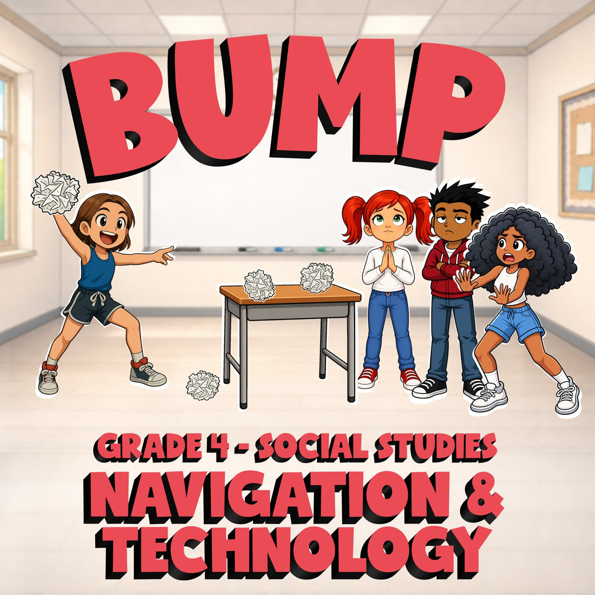 Navigation & Technology BUMP Socials Game - No Prep Grade 4 Review Activity