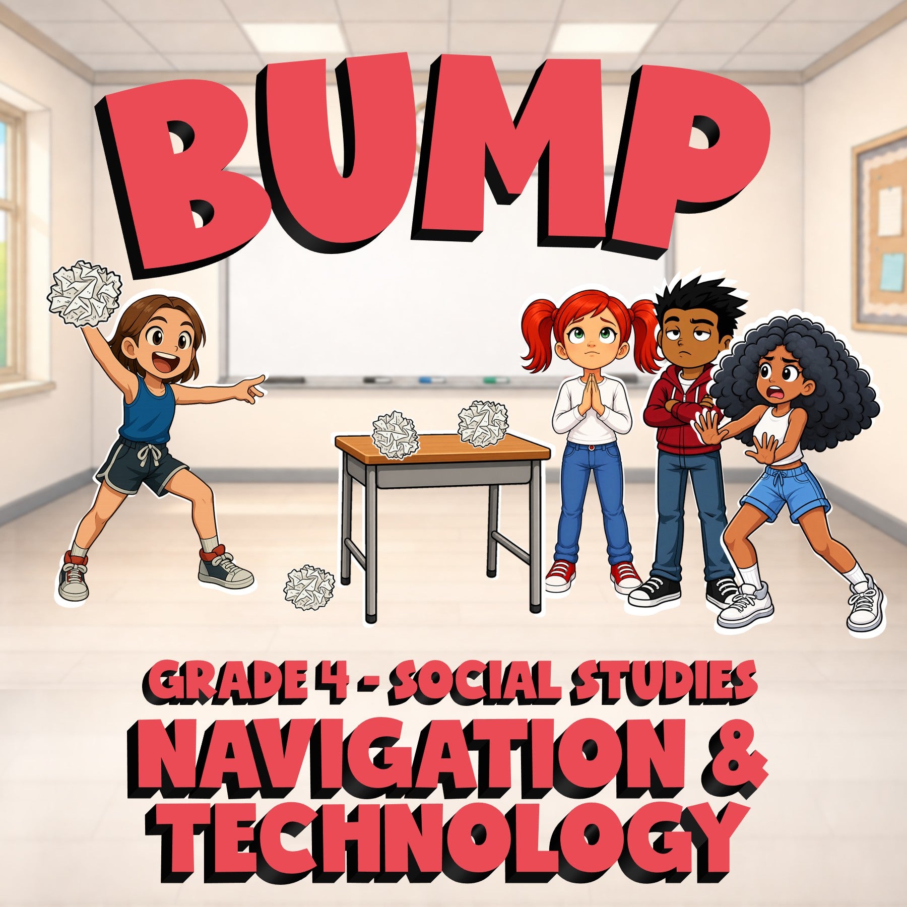 Navigation & Technology BUMP Socials Game - No Prep Grade 4 Review Activity