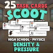 Density & Pressure SCOOT TASK CARDS Science Game - No Prep Physics Review