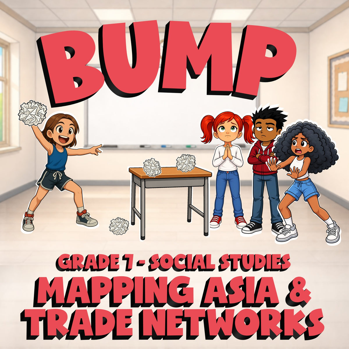 Mapping Asia & Trade Networks BUMP Socials Game - No Prep Grade 7 Review