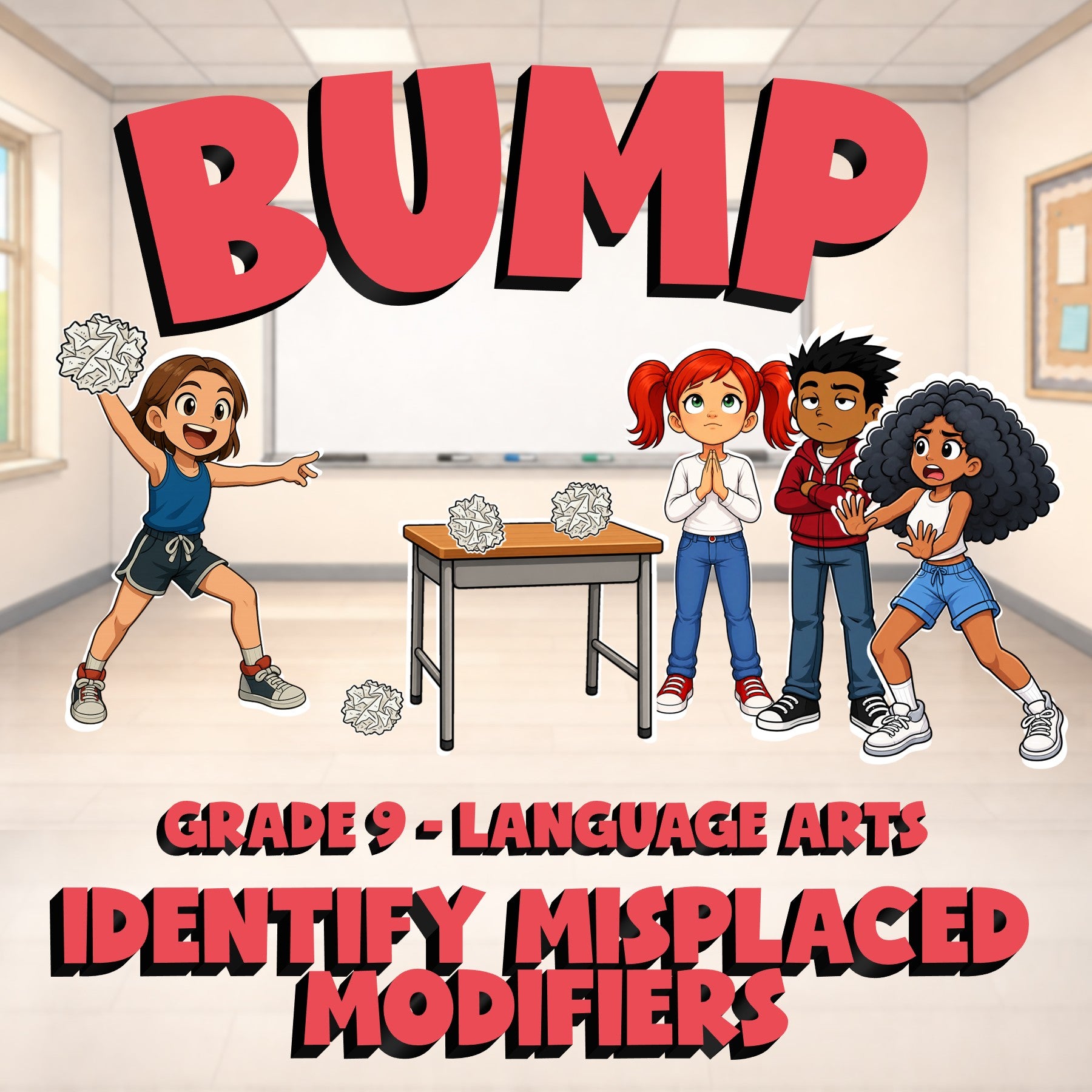 Identify Misplaced Modifiers BUMP ELA Game - No Prep Grade 9 Review Activity