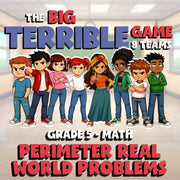 Perimeter Real World Problems BIG TERRIBLE GAME - No Prep Grade 5 Math Review