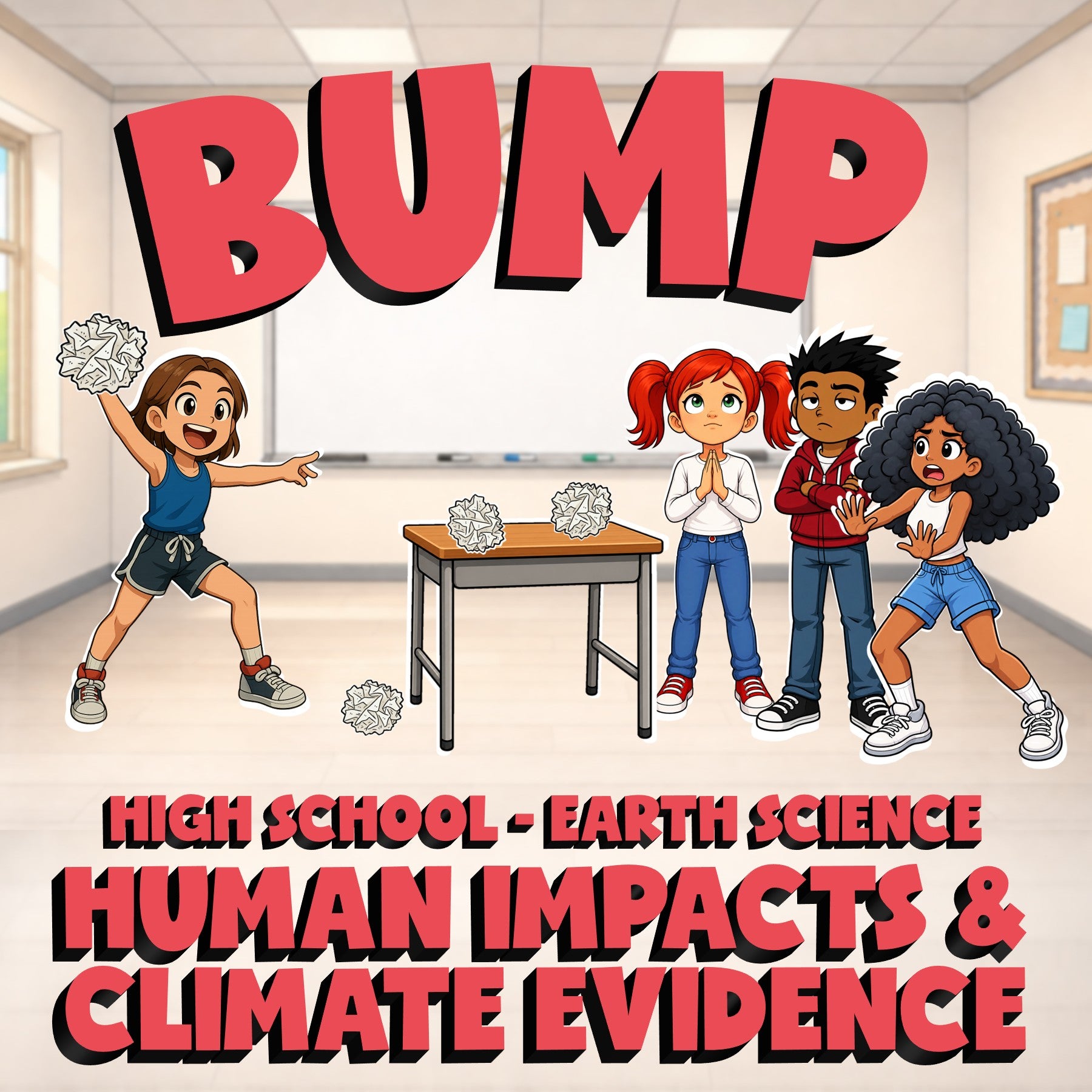 Human Impacts & Climate Evidence BUMP Game - No Prep Earth Science Review