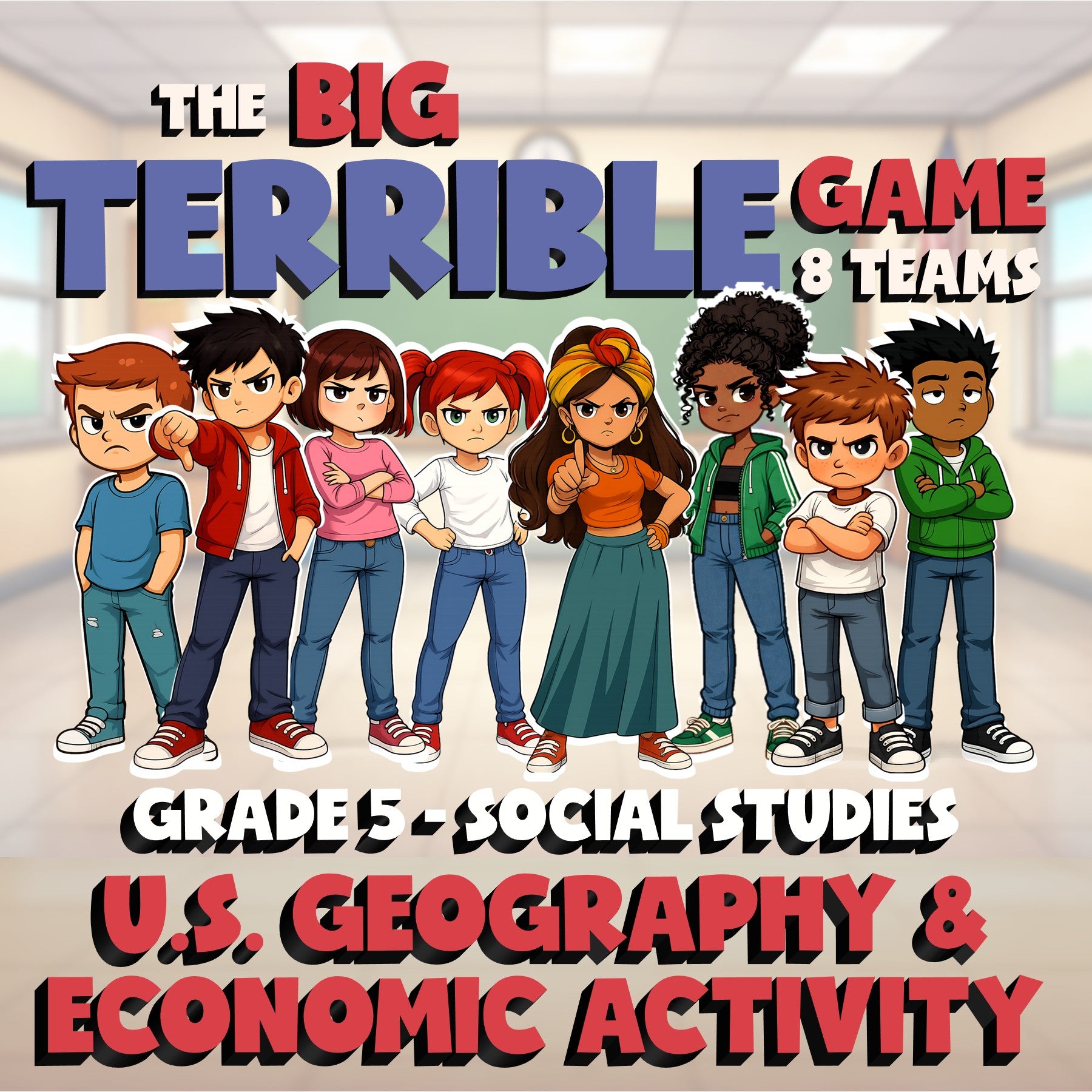 U.S. Geography & Economic Activity BIG TERRIBLE GAME - Grade 5 Socials Review