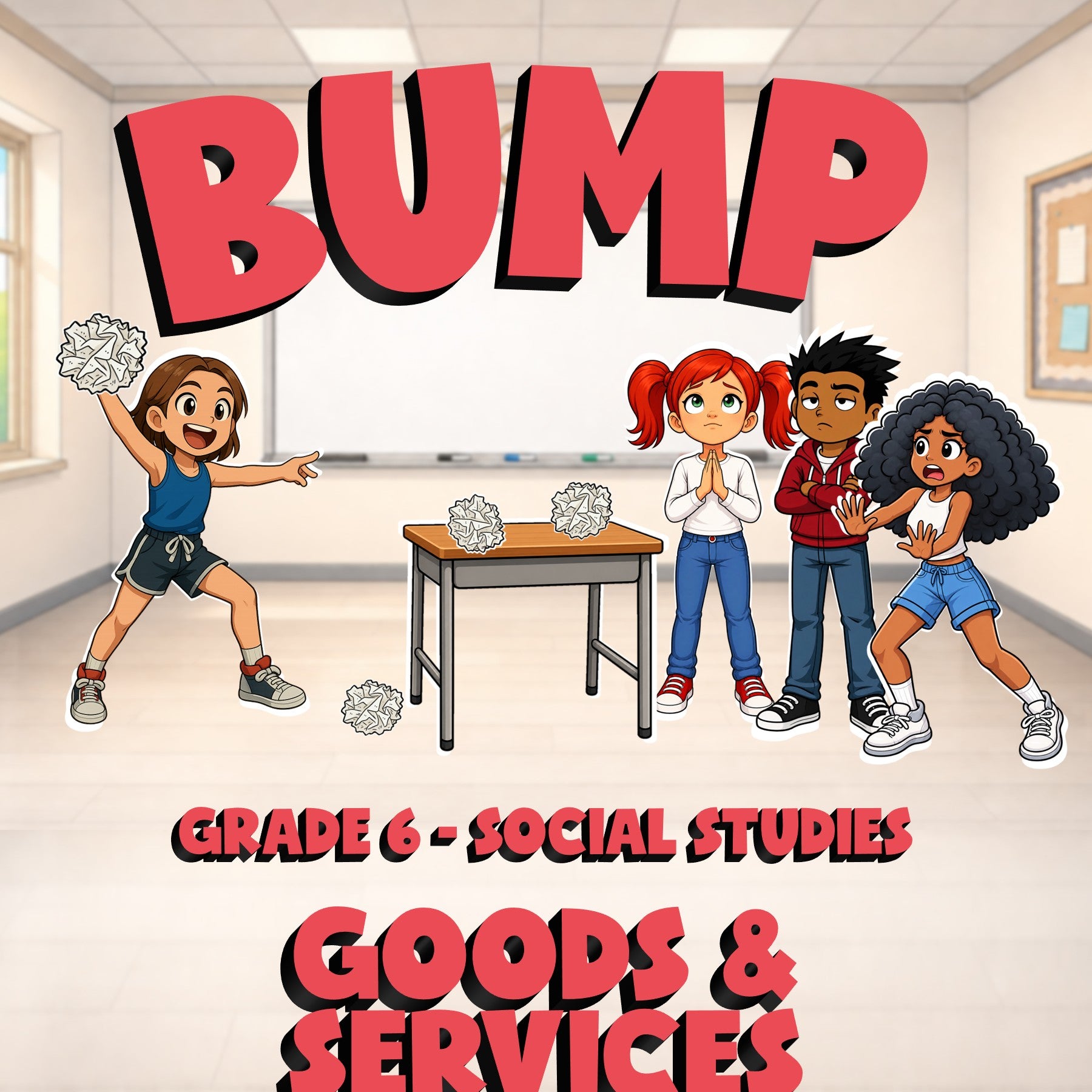 Goods & Services BUMP Socials Game - No Prep Grade 6 Review Activity