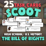 The Bill of Rights SCOOT TASK CARDS U.S. History Game - No Prep Review Activity
