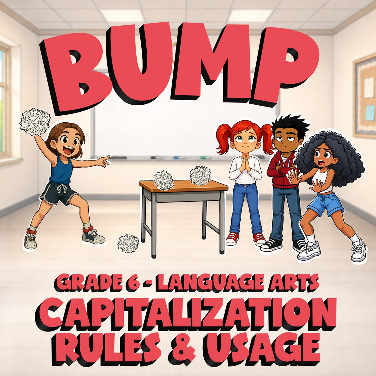 Capitalization Rules & Usage BUMP ELA Game - No Prep Grade 6 Review Activity