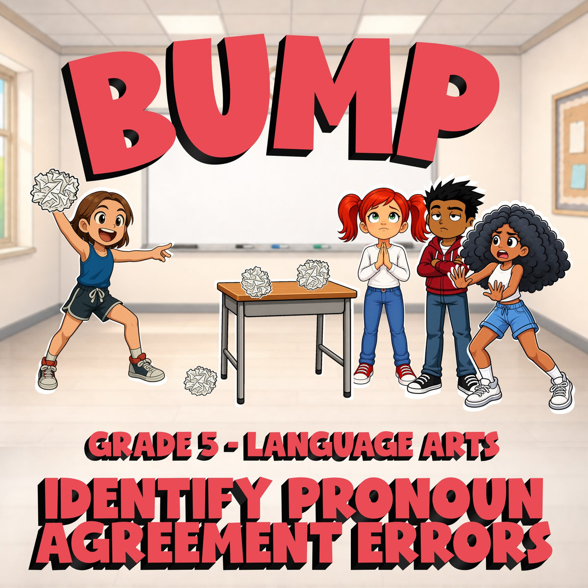 Identify Pronoun Agreement Errors BUMP ELA Game - No Prep Grade 5 Review