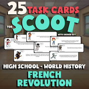 French Revolution SCOOT TASK CARDS Game - No Prep World History Review Activity