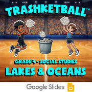 Lakes & Oceans TRASHKETBALL Socials Game - No Prep Grade 4 Review Activity